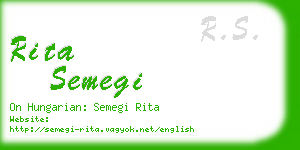 rita semegi business card